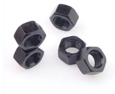 

100Pcs/Lot M3 black hexagon hex nut steel with black oxide DIN934 Grade 8.8