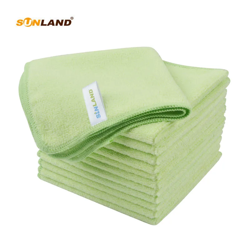 light green 100 шт./лот 30 см x 30 см универсальное полотенце из микрофибры ткань тряпки для мытья автомобиля протирающие тряпки - Цвет: light green