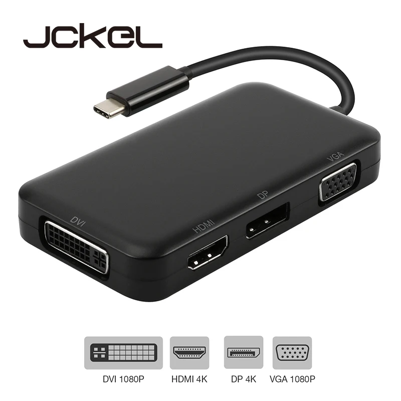 Jckel USB C HUB 3 1 к HDMI DP Displayport VGA DVI адаптер 1080P видео конвертер для Macbook Dell Xps|Кабели VGA| |