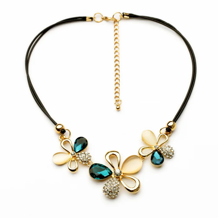 Оптом цена разные Цвета простой Для женщин смолы Стекло веревку цепи Цветок