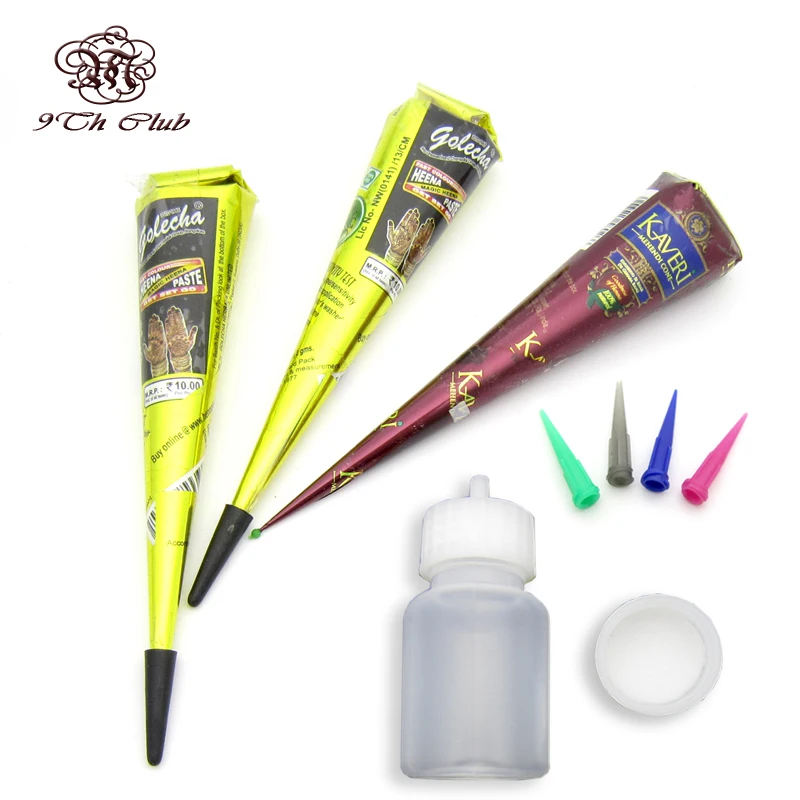 3 шт. черная паста для татуировки хной натуральная коричневая индийская хной|cap