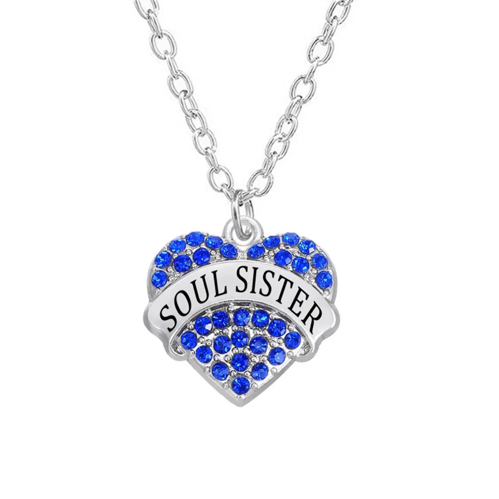 Fashin My Young Sister Jewelry Alloy Metal Rhodium Plated Crystal Hearts Soul Necklace |