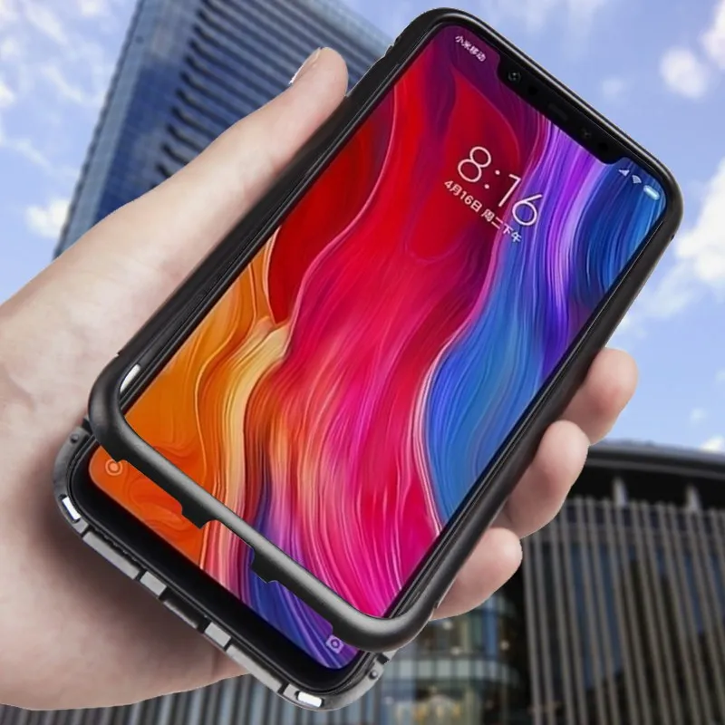 Магнитная Адсорбция для XiaoMi Mi8 полный корпус Тонкий Ультратонкий чехол легкие