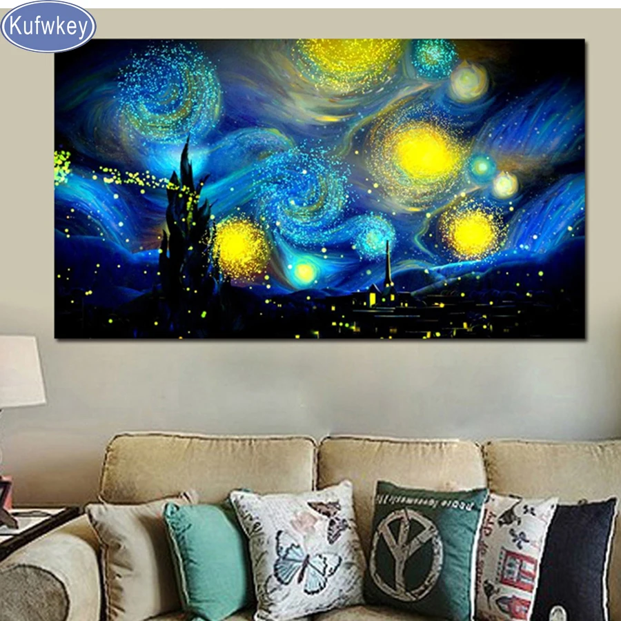 

Full,Diamond painting,Starry sky,landscape,Rhinestone,Diamond mosaic,Picture,Diy,Diamond embroidery customzied 60x100cm
