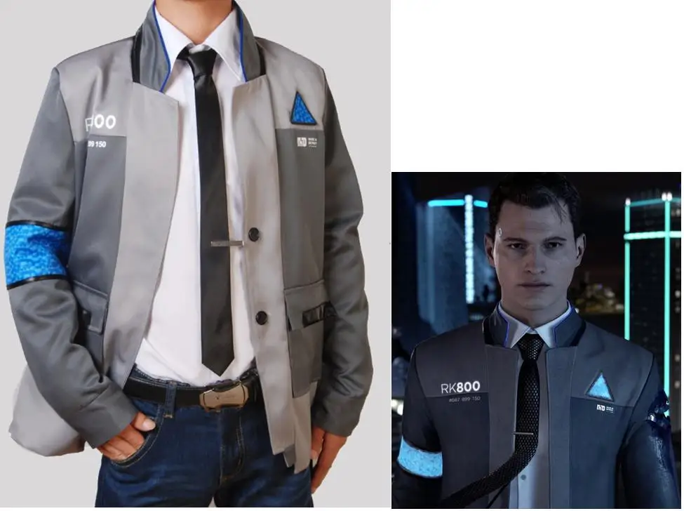 Коннор потому что Detroit стать человека Косплэй пиджак RK800 агент пальто галстуком