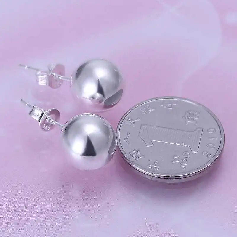 Посеребренные серьги украшения для женщин из бисера 10 мм ювелирные изделия