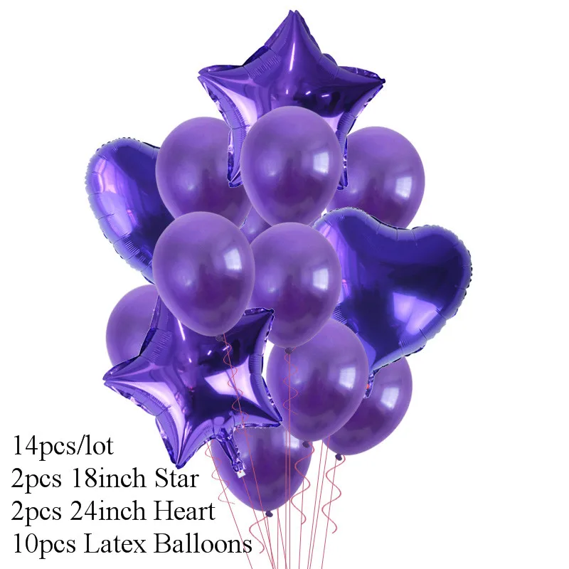 14pcs style 3 14 шт. Сердце Звезда Золотой воздушный шар "Конфетти" с днем рождения металлический хромированный шарики, День подарков будущей матери Свадебный декор баллоны с гелием - Цвет: 14pcs style 3