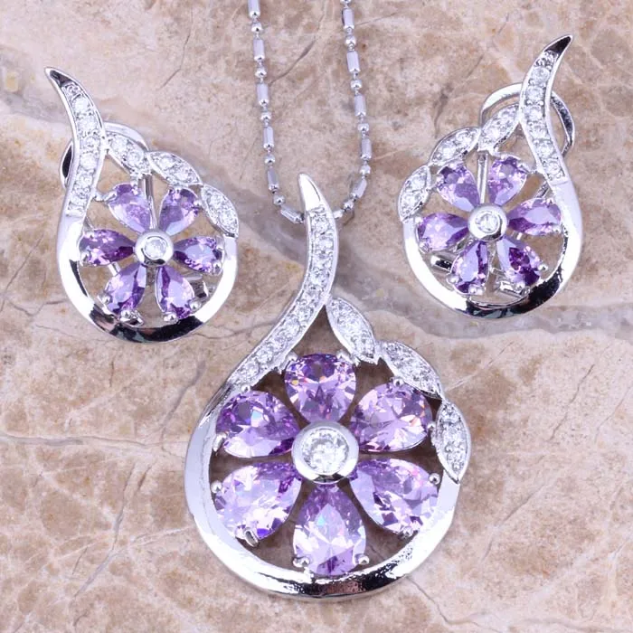 Комплект из колье и серёг с фианитом|jewelry sets|earring pendantcz 925 |