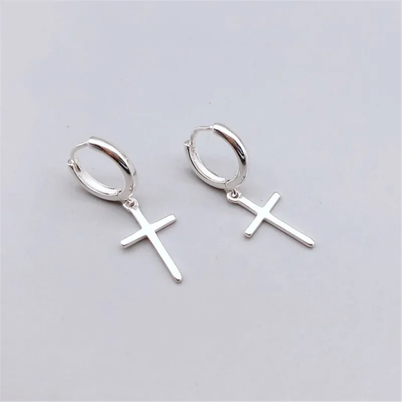 

925 Sterling Silver Cross Dangle Earrings For Women 2020 New Trend Lady Fashion Jewelry Pendientes Mujer Moda eh1192