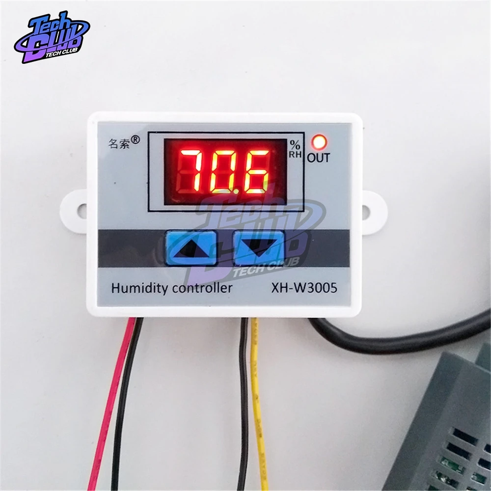 W3005 220V 12V 24V Digital Humidity Controller Hygrometer Control Switch 0~99%RH Hygrostat w/ Sensor | Инструменты