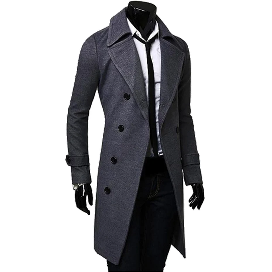 ZOGAA 2019 Geek мужское шерстяное пальто двубортное Мужское с длинным рукавом зимнее