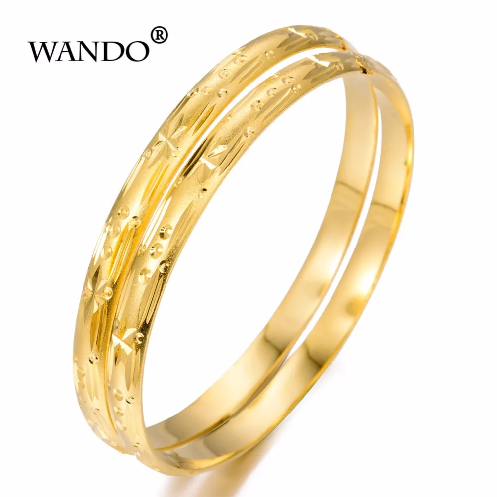 WANDO 2 шт./лот 24 каратный золотистый браслет для женщин Свадебный Эфиопский невесты