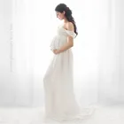 Длинные платья со шлейфом для беременных пикантный реквизит для фотосъемки черное белое мягкое кружевное шифоновое платье макси для беременных