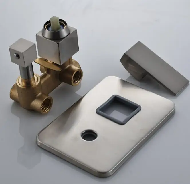 brushed nickel Твердый латунный 3 способа смеситель для душа настенный переключатель Замена душа DIY клапан с одной ручкой кран смеситель - Цвет: brushed nickel