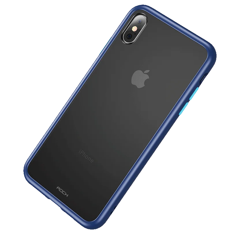 Противоударный матовый чехол ROCK для iPhone XS Max из ТПУ+ поликарбоната, защитный чехол для iPhone XS X, чехол, чехол, адсорбционный чехол - Цвет: Синий