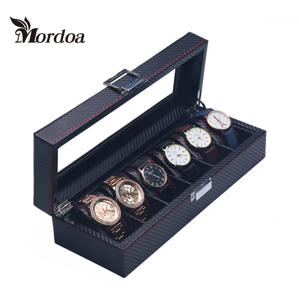 

2016 New 6 slot Jewelry Display Stands Vitrine Wrist Watch Showed Tray Holder Bracelets Showcase Bijoux Organizer Box