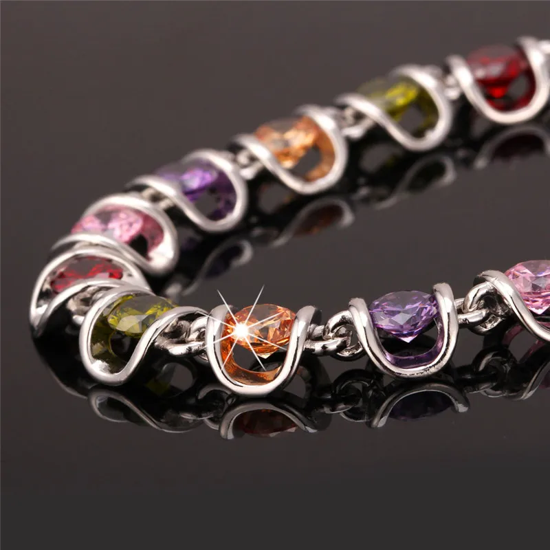 U7 Шарм Браслет Позолоченный с Кубическими Циркониями Ювелирные Изделия