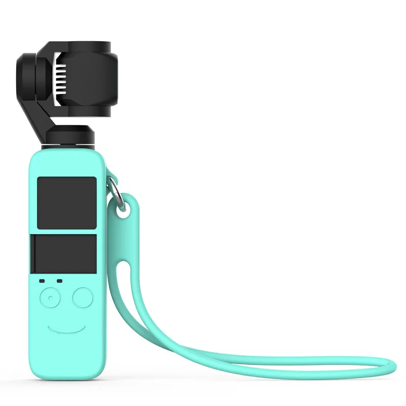 Зеленый Camera Silicone Protective Cover Wrist Rope Set Silicone Protective Cover Wrist Rope for Dajiang Lingbi Osmo Pocket - Цвет: Зеленый