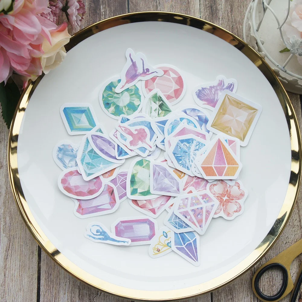 48 шт. сверкающие драгоценные камни Дизайн Стикер в качестве подарочной бирки