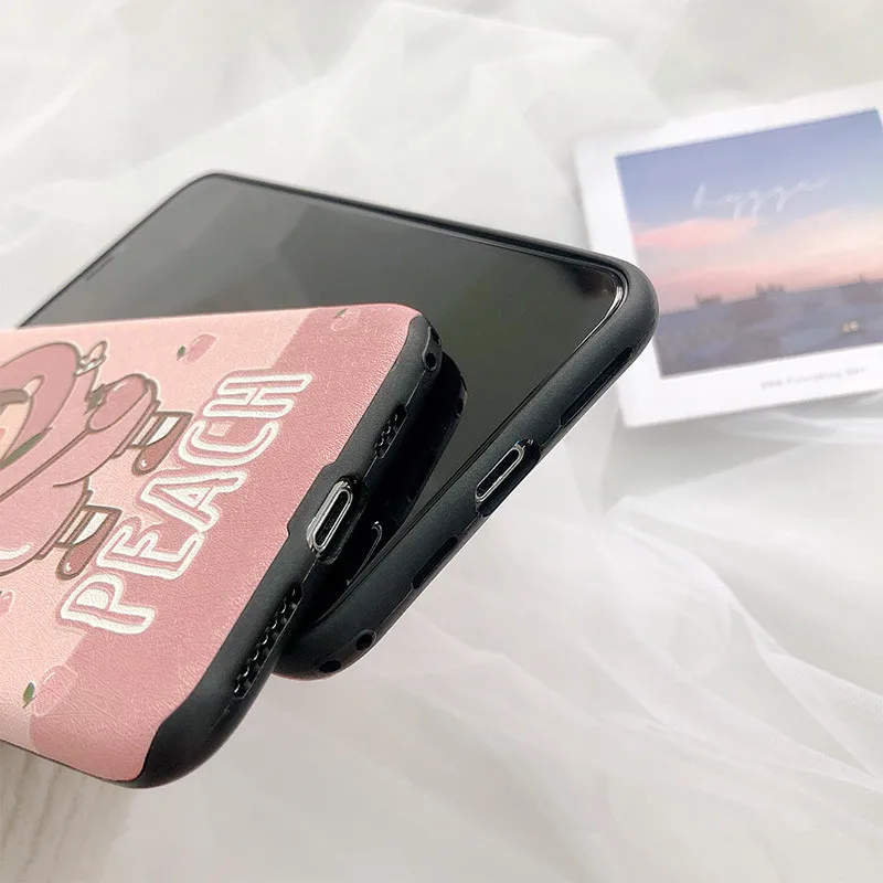 JIBAN Cartoon Peach Girl Phone Case for Apple Iphone XS Max XR X For 6 6s 6plus 7 Plus 8 8plus Back Cover Soft IMD Fundas |