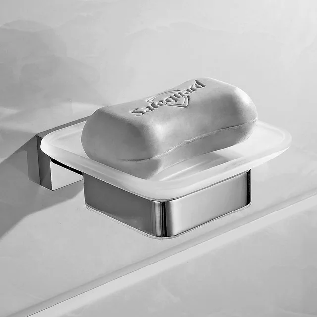 Soap Dish SUS304 нержавеющая сталь набор аксессуаров для ванной комнаты хромированный зеркальный полированный держатель для туалетной бумаги крючок для халата полотенце бар аксессуары для ванной комнаты - Цвет: Soap Dish