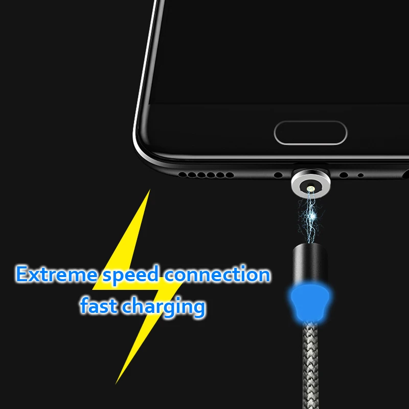 3 в 1 2.4A кольцевой USB интерфейс магнит нейлоновый плетеный кабель для зарядки телефона кабель для iPhone 8-Pin/Micro USB/type-C USB кабель