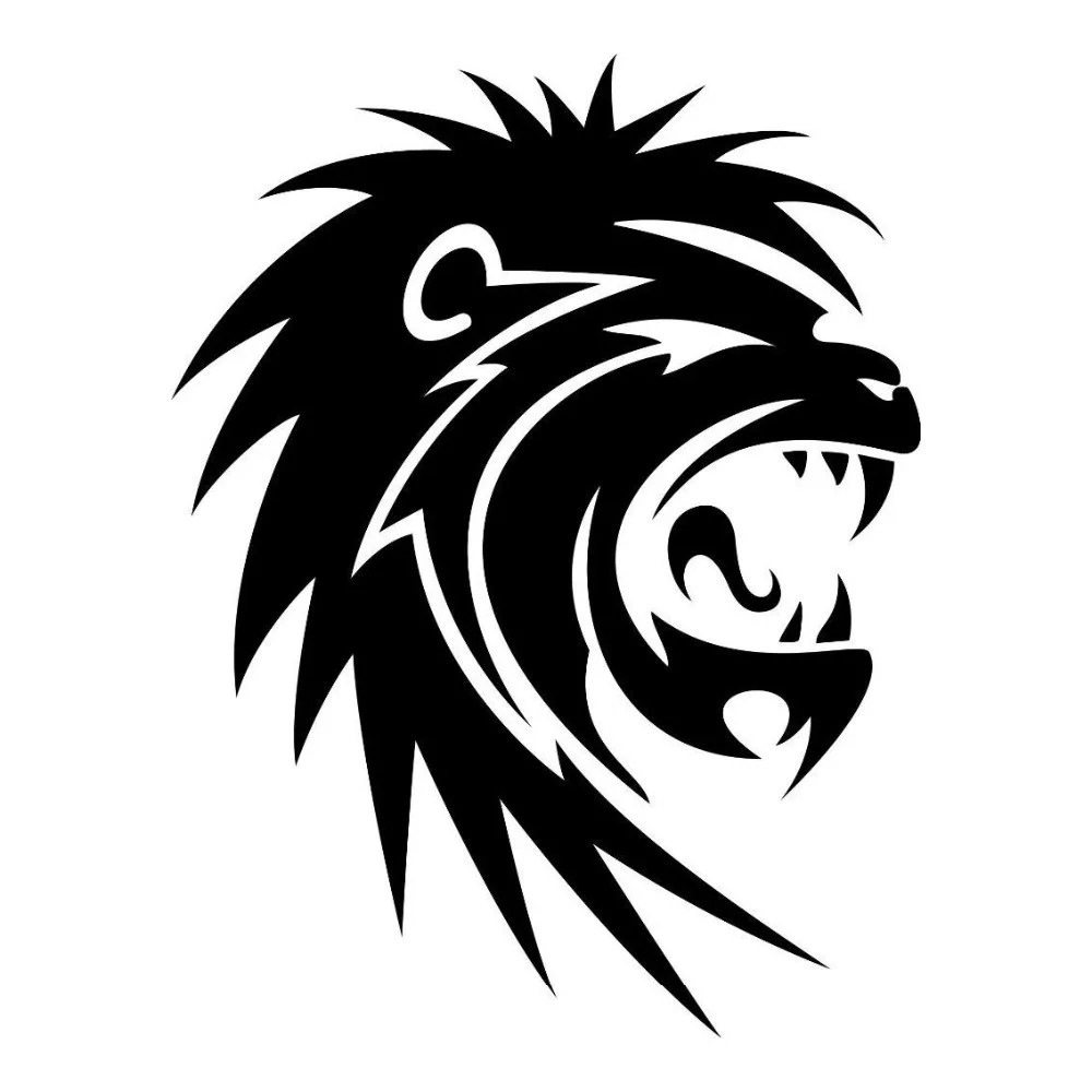 

11.5*15CM Tribal Roaring Lion Head Fashion Vinyl Car Stickers Creative Car Styling Decals Black/Silver S1-2602