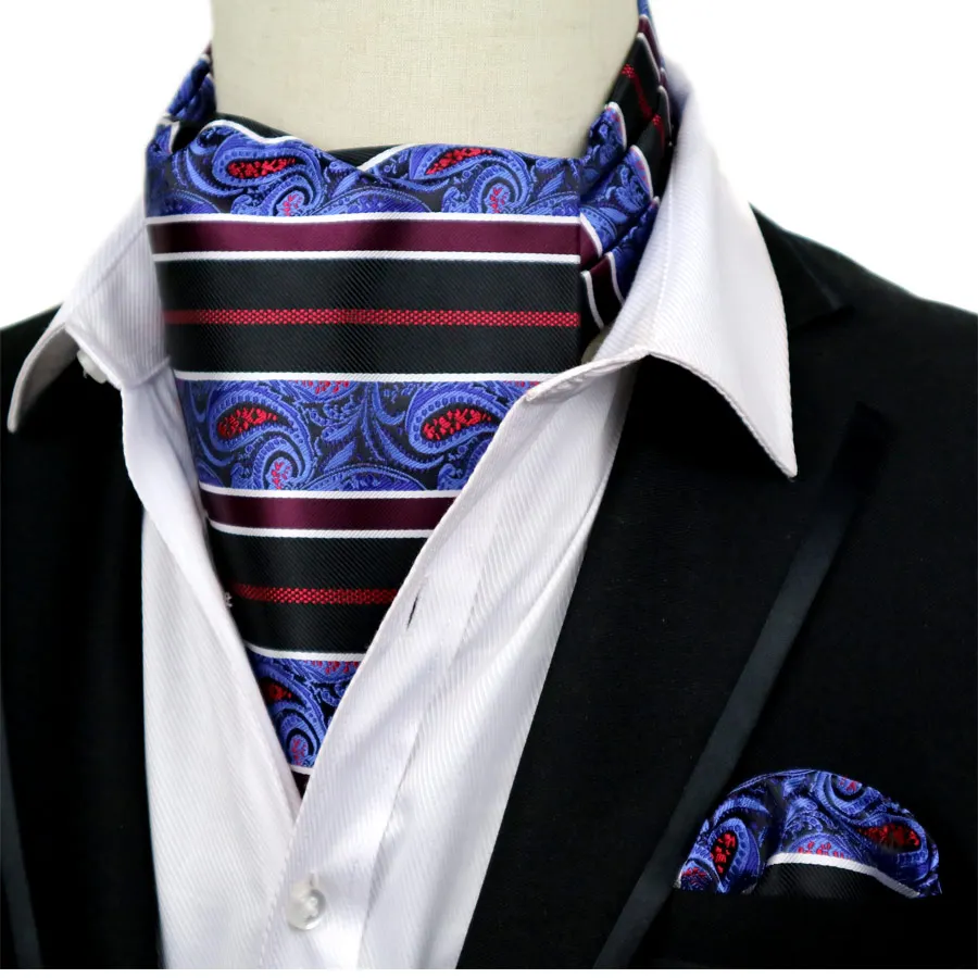 Style 01 Модный мужской галстук Галстук Набор платок Шелковый Пейсли Точка Цветочный Жаккард Ascot наборы шейных платков Карманный квадратный для бизнес Вечерние - Цвет: Style 01