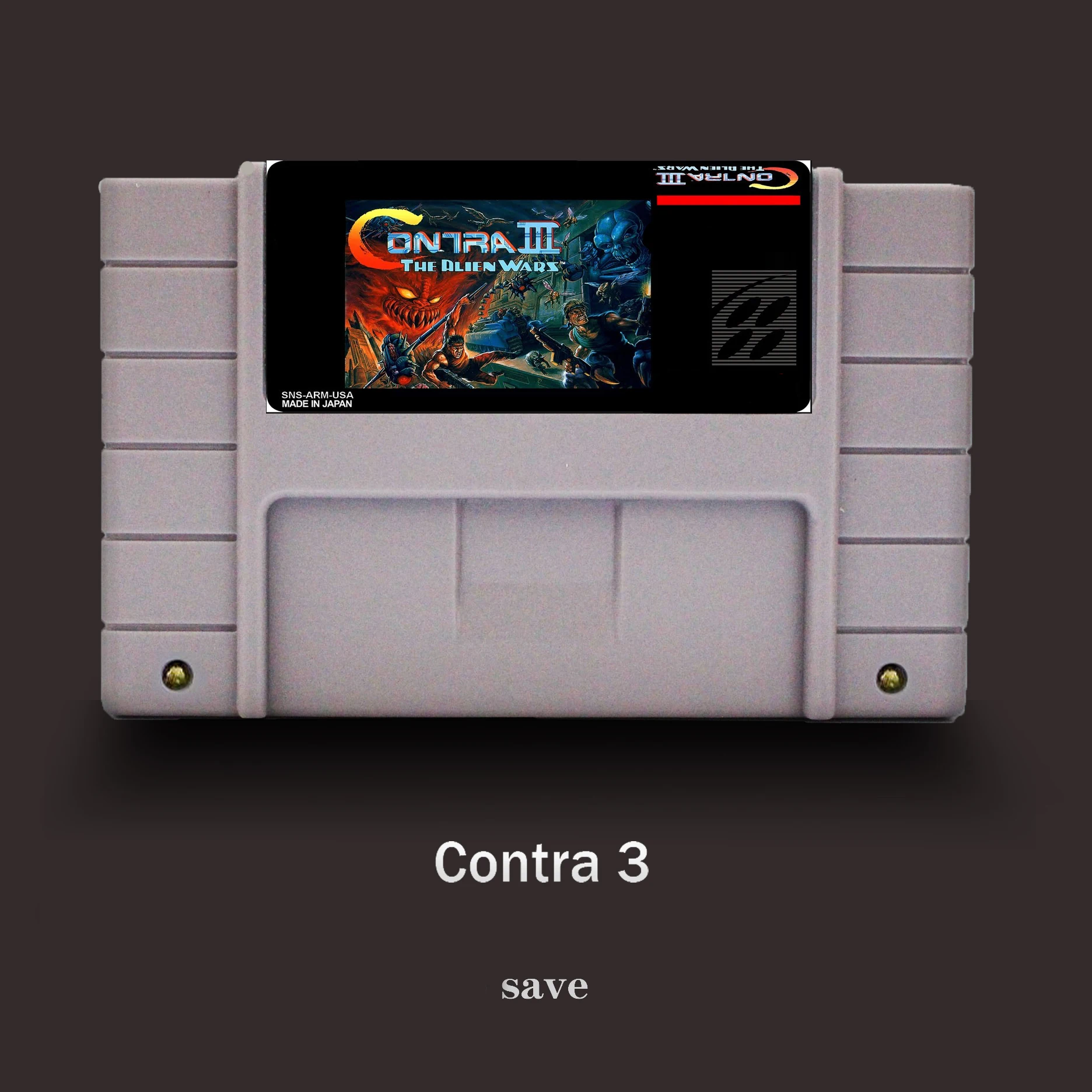 Хит продаж 16 бит для США NTSC игровой плеер большой серый Картридж Contra 3|Картриджи| |