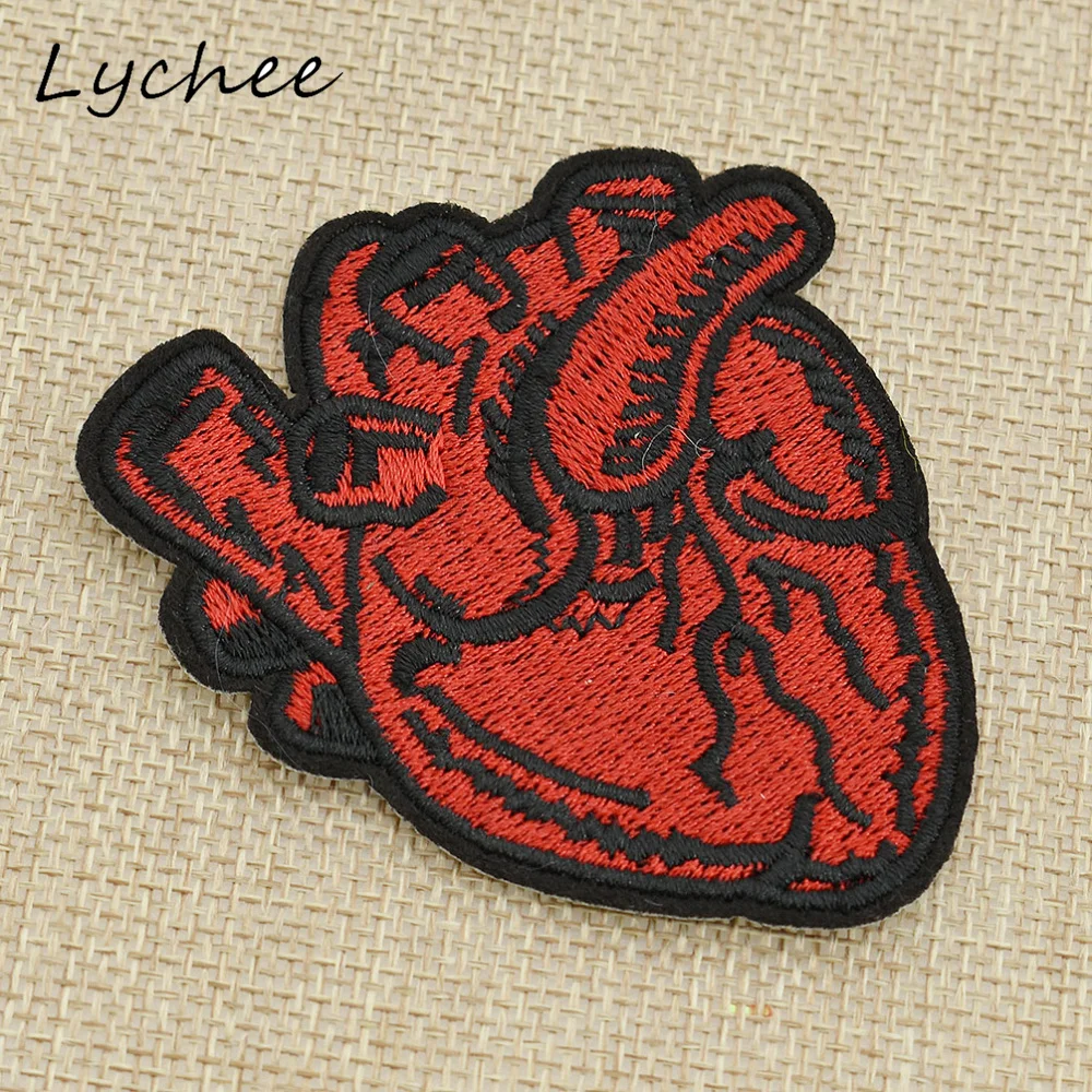Lychee красочные вышитые человеческое сердце Любовь пришить Железный патч значок