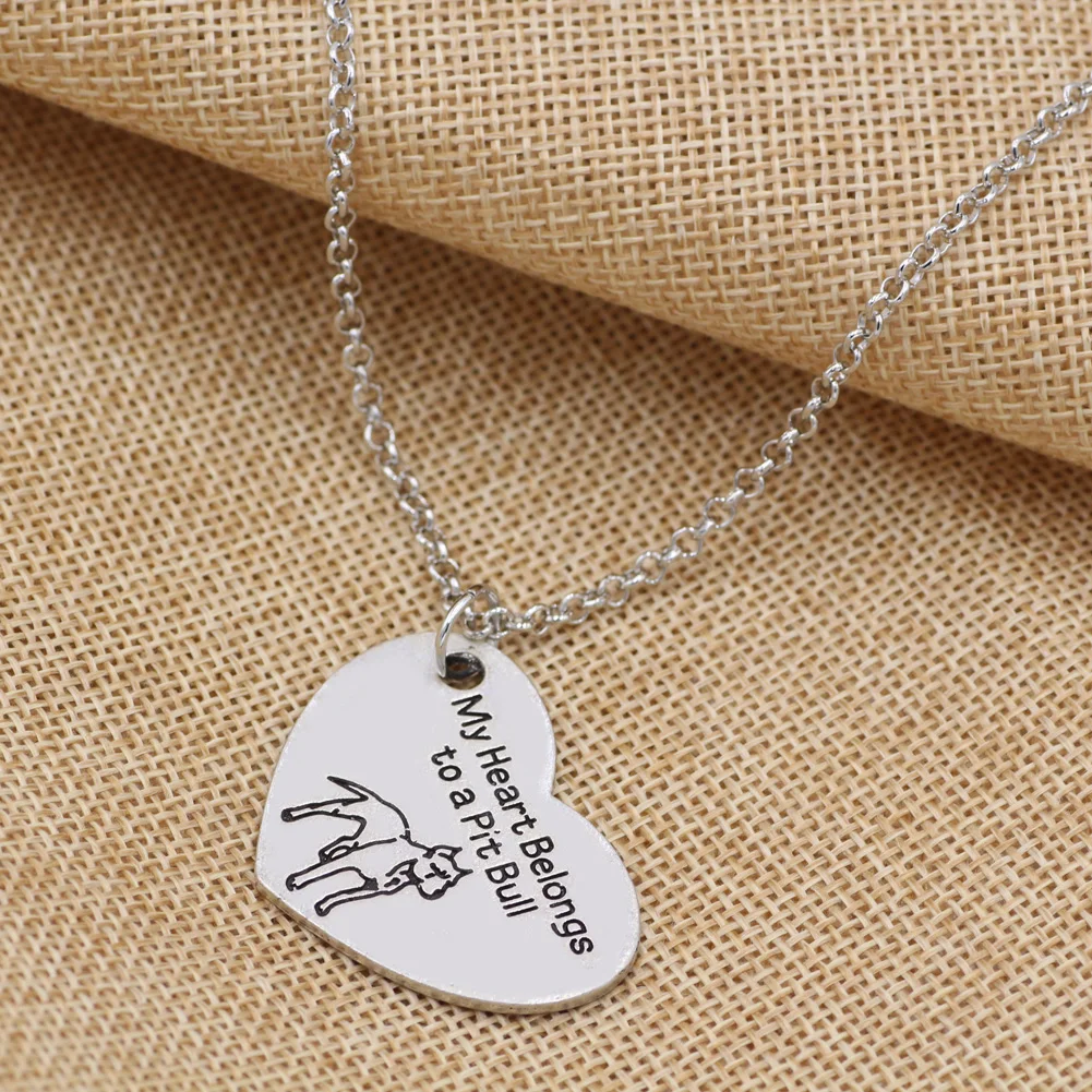 PitBull ожерелье кулон питбуль сердце СОБАКА Мемориал ожерелья домашних животных &