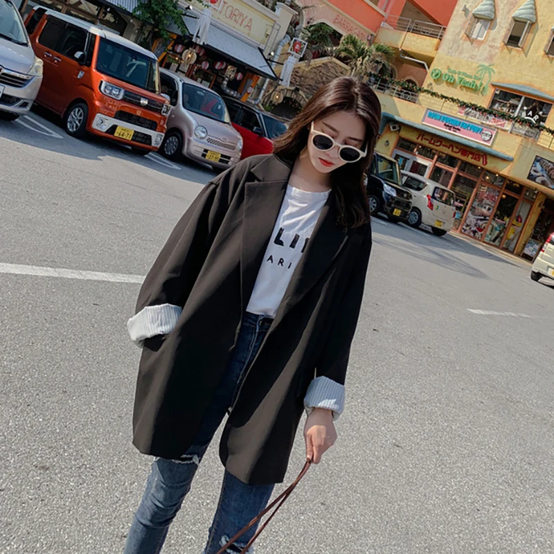 LANMREM 2020 новый весенний блейзер с длинным рукавом контрастного цвета манжетами