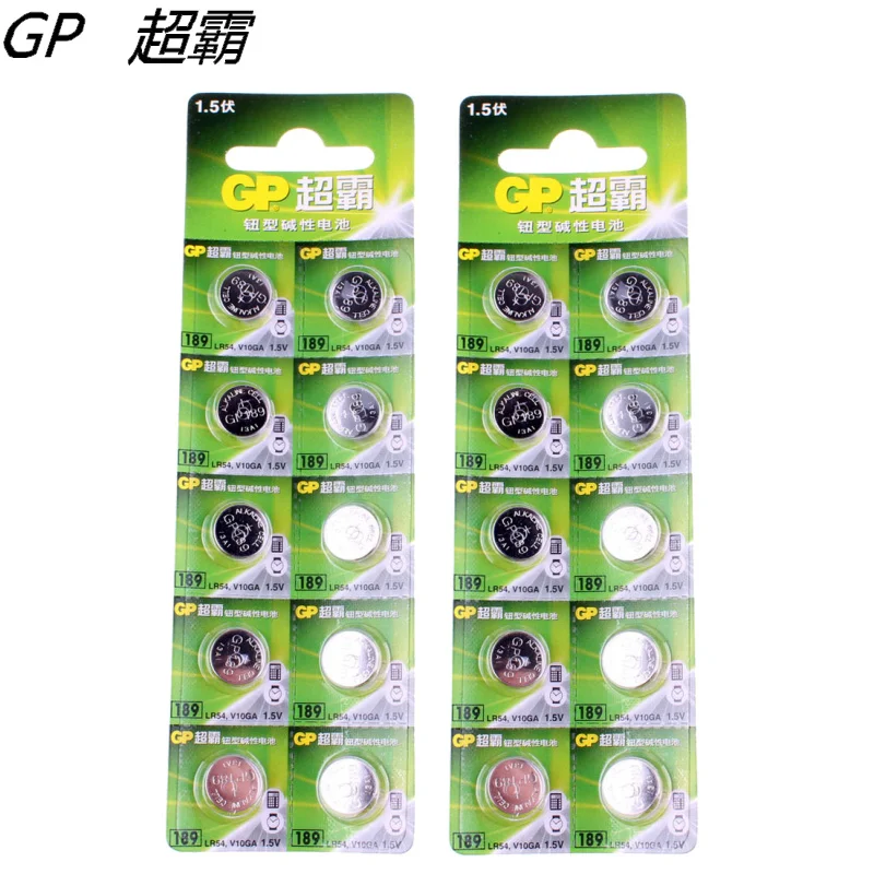 50 шт./лот Новый Оригинальный GP LR54 189 AG10 L1131 SR1130 G10 V10GA 389 Щелочная кнопки сотового