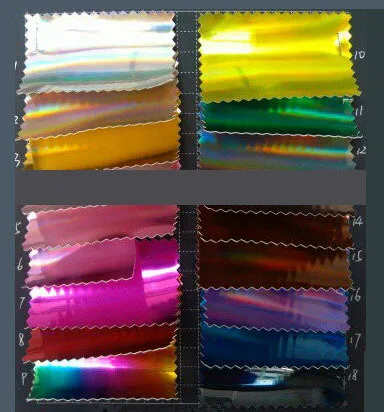 30 ярдов/лот Лазерная голографическая искусственная кожа/оранжевая кожаная