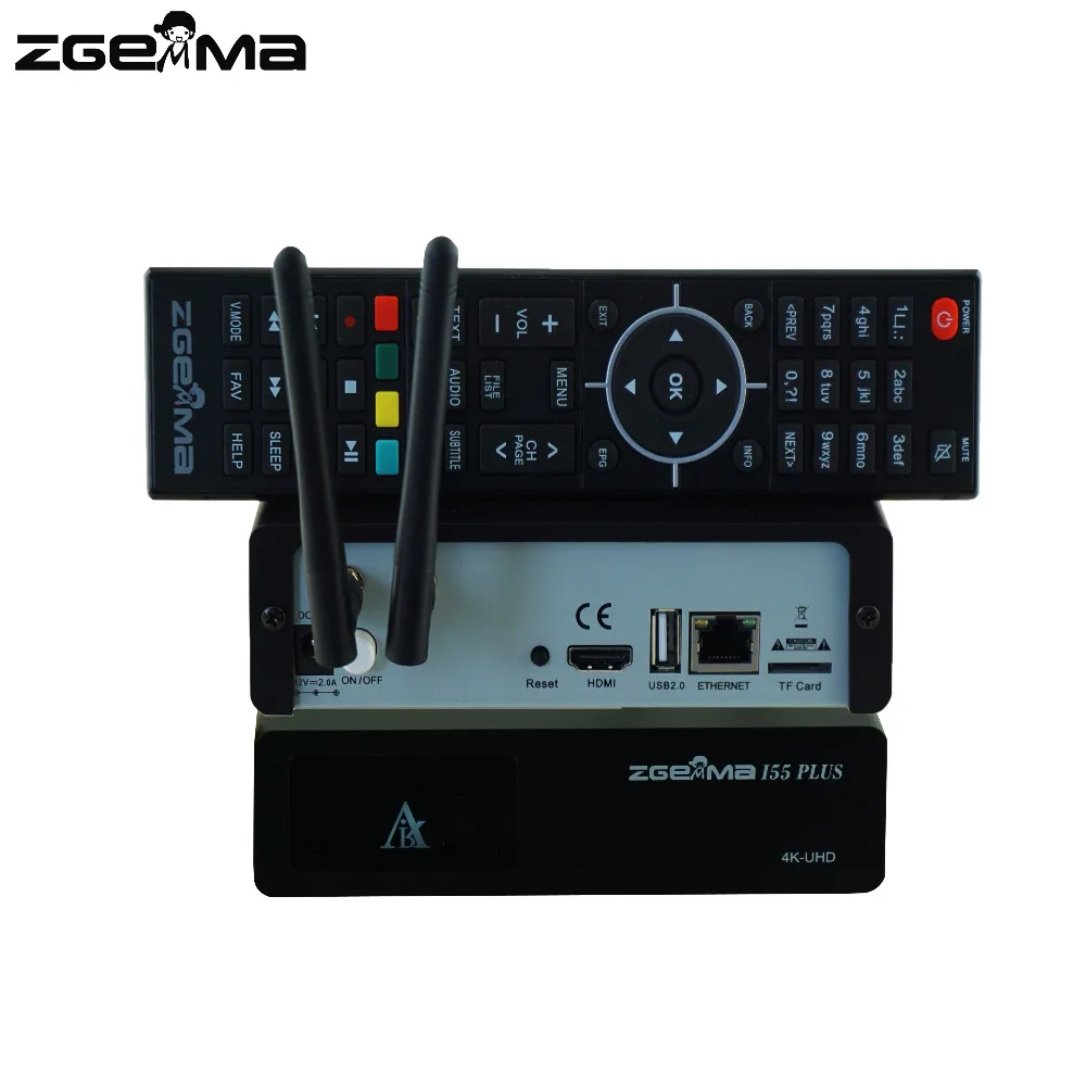 

2 шт./лот zgemma i55 plus 4K iptv tv box со встроенным Wi-Fi 300HMz