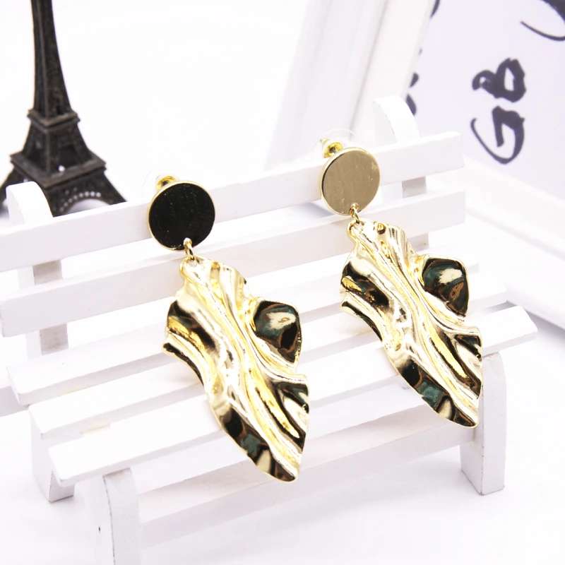 coco&ampwillow Geometric Gold Metal Statement Drop Earrings For Women 2019 Matt Color Abstract Modern Party Gift | Украшения и