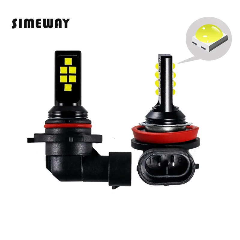 

Автомобильная светодиодная противотуманная фара H16, H11, H8, 2 шт., ЛАМПА H3, H27, 12SMD, 9005, 3030 k, желтая, 3000K, белая, 6000 лампа постоянного тока, 12 В