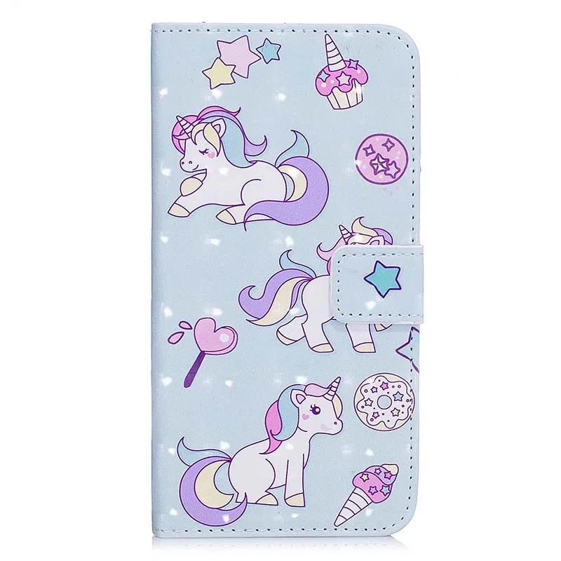 Unicorn Роскошный флип-чехол для iPhone XS Max, кошелек, силиконовый чехол для huawei Honor 7X8 9 Lite P9 P10 P20 Lite P Smart mate 10 Lite B37 - Цвет: Unicorn