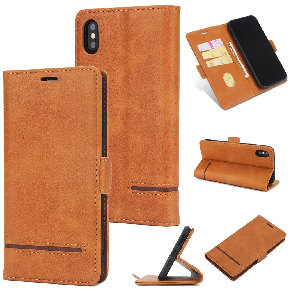 Роскошный простой кожаный чехол для телефона оболочка iPhone X XS MAX XR 6 6S 7 8 Plus 5 5S SE