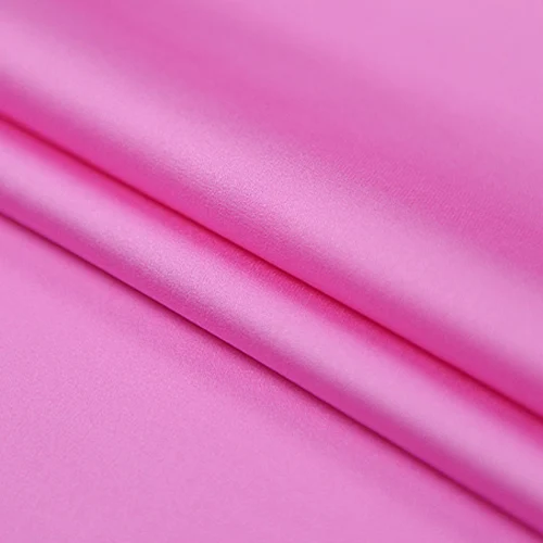 Однотонная розовая шелковая стрейч жоржета креп атласная шёлковая ткань