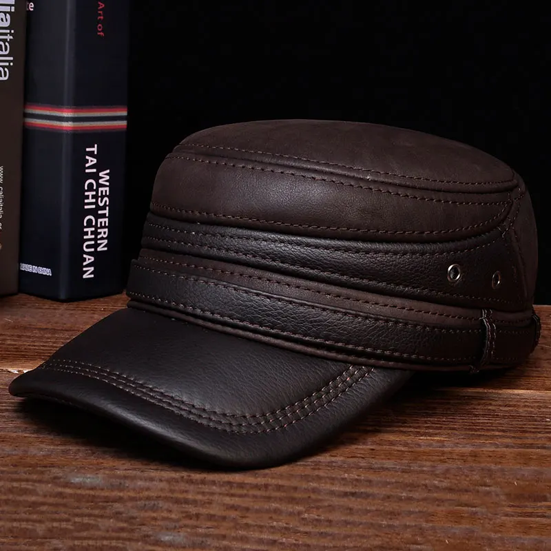 Мужская бейсболка из натуральной кожи HL103 брендовая теплая бейсбольная Кепка