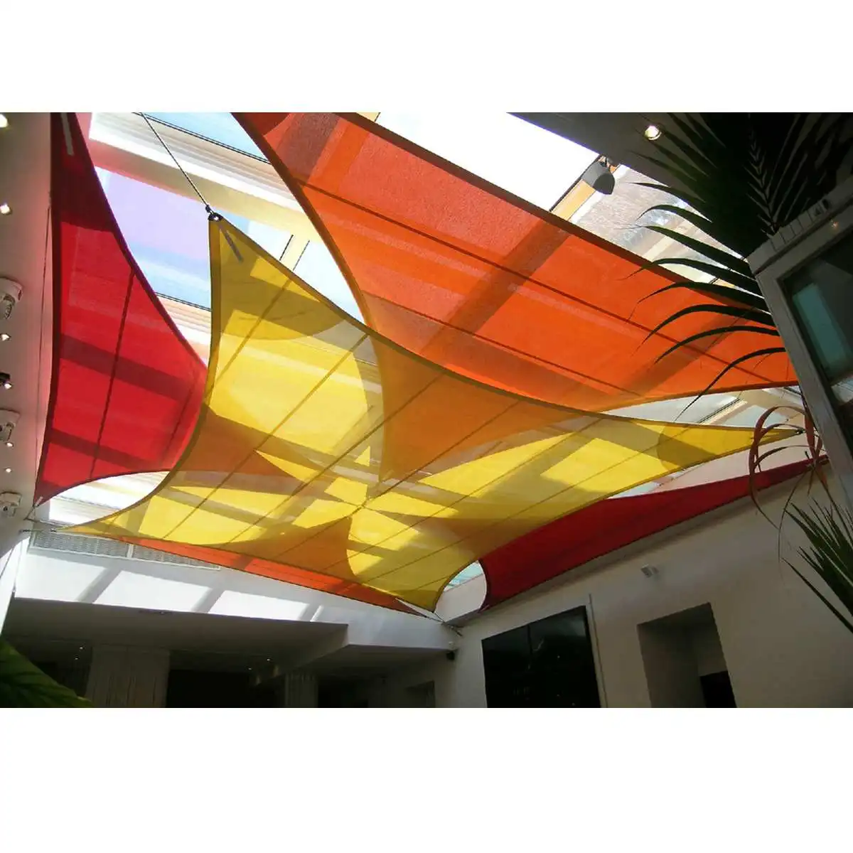 300D Waterproof Polyester Awning Sun shading net Sun Shade Sail Outdoor Sun Shelter Bright Red color