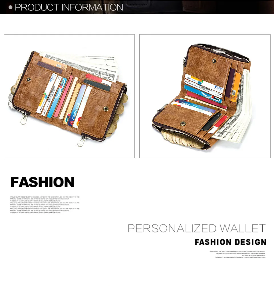 Free Engraving Cowhide Genuine Leather Wallet Men Coin Purse Small Mini Card Holder Vintage PORTFOLIO Portomonee Male Chain