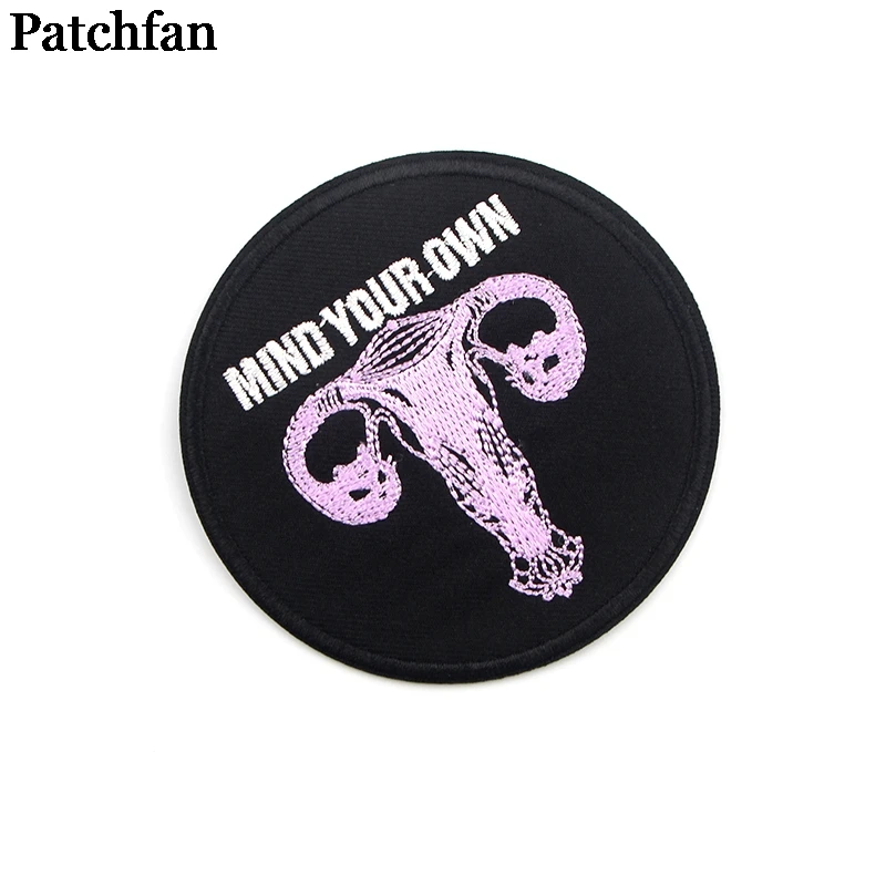 Patchfan Feminist uterus имейте в виду свой собственный DIY Вышивка для аппликации, шитья утюгом на одежде Рюкзак украшения наклейки значки A2229