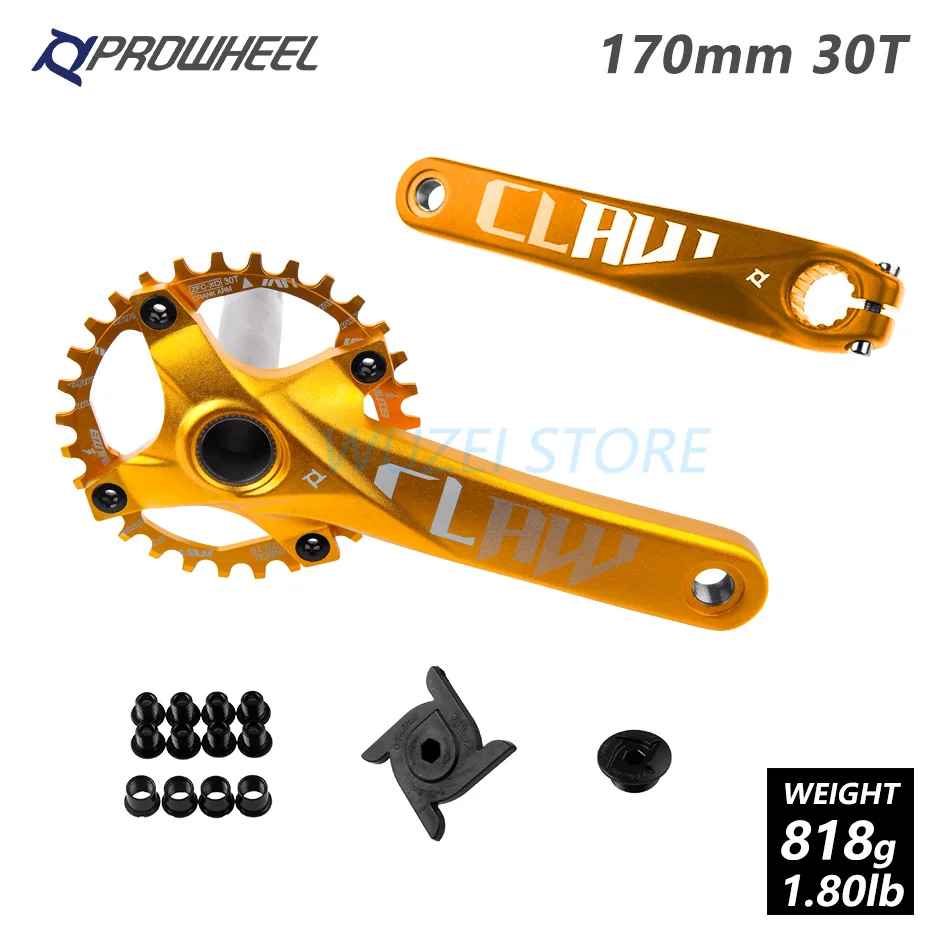 WUZEI mtb велосипедные рукоятки пластины 4 лак для ногтей, 104 BCD 170/175 мм/30/32/34/36/38 T Круглый звездочки шатун для горного велосипеда комплект велосипедная часть - Цвет: 170mm Yellow 30T