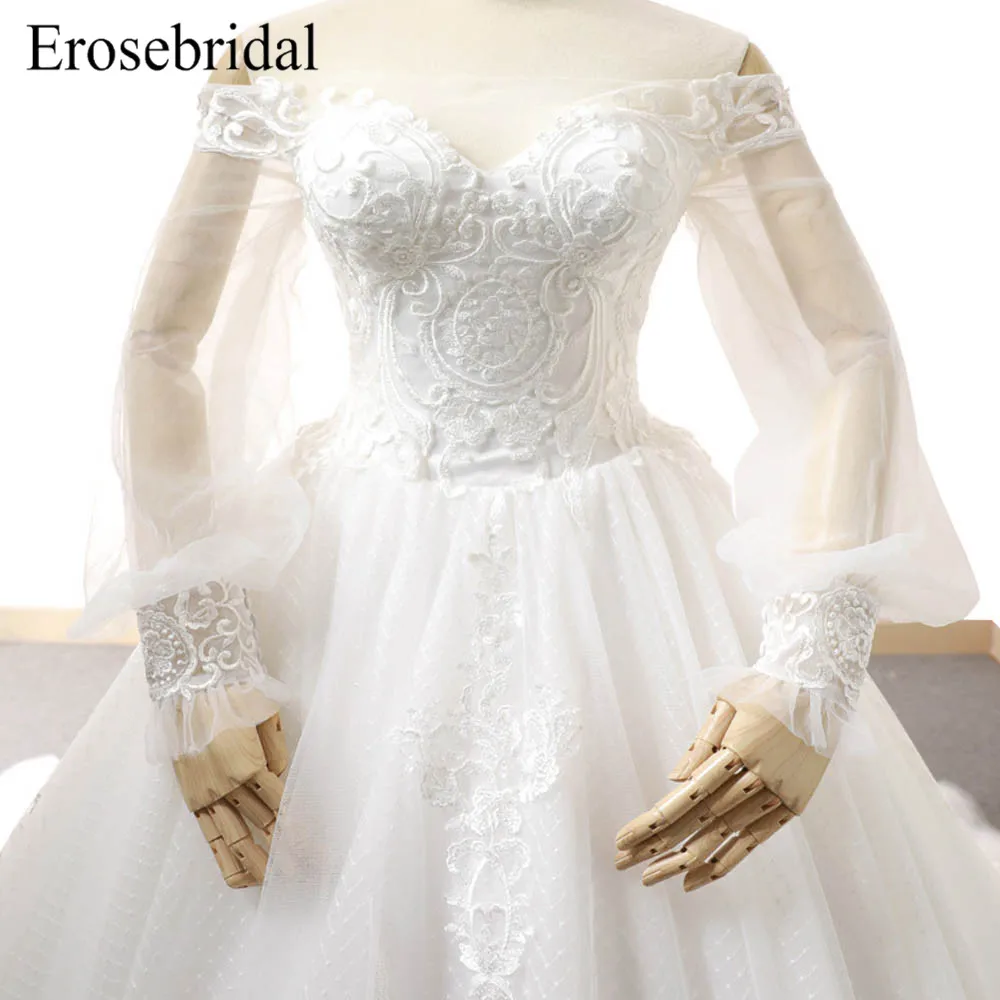 Новинка 2019 бальное платье с вышивкой свадебное Свадебные платья длинным рукавом