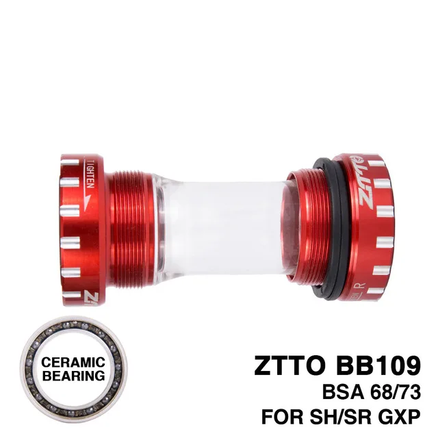 CERAMIC bb109 red Керамический подшипник BB109 BSA68 bsa 73 MTB дорожный велосипед внешний подшипник Нижние Винты-держатели для Запчасти 24 мм BB 22 мм GXP диаметра окружности болтов(ZTTO - Цвет: CERAMIC bb109 red