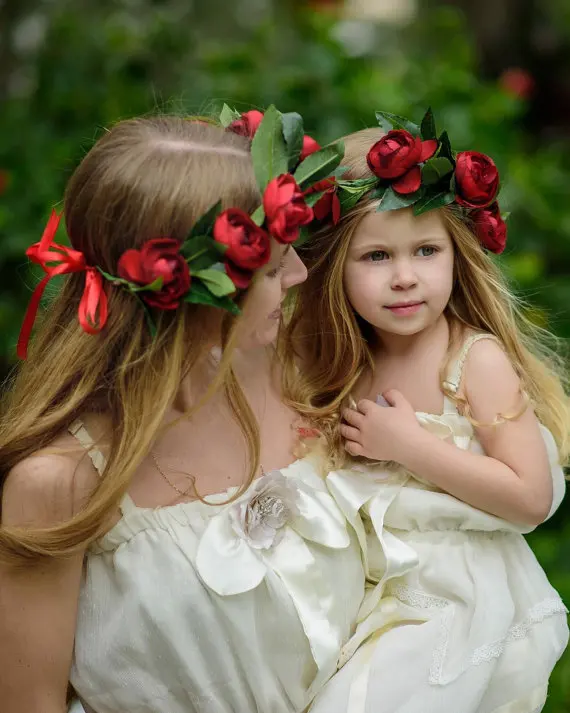 Ободки для девочек повязка на голову мамы и меня цветочный венок Детская с