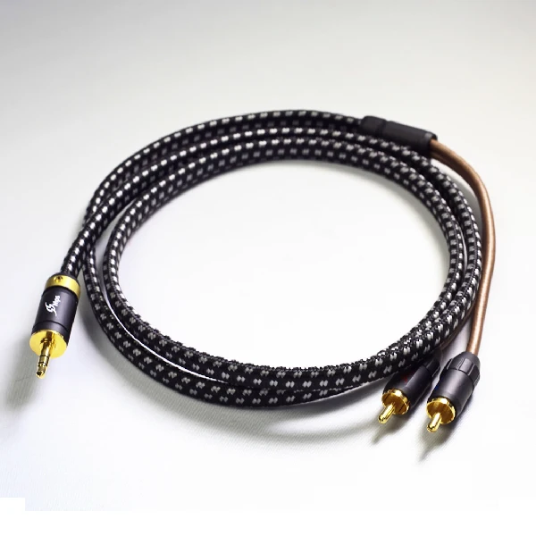 MPS X 5 Leopard HiFi 99.9997% OFC + посеребренный 24K позолоченный штекер от 3 мм до 2 RCA audio RAC к