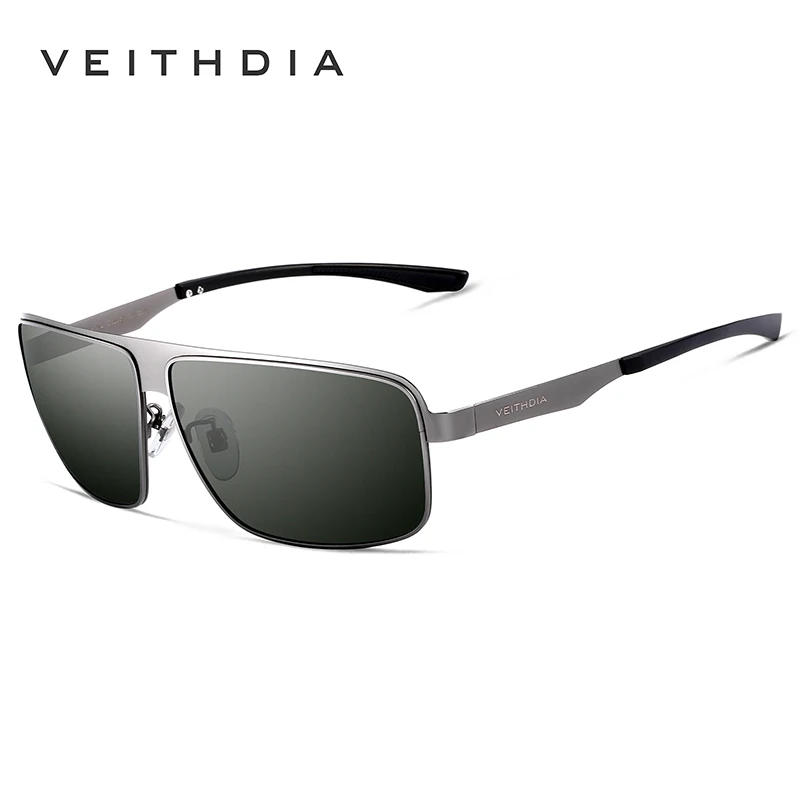 gray green Мужские солнцезащитные очки VEITHDIA с поляризованными линзами, фирменный дизайн, мужские солнцезащитные очки, винтажные аксессуары для мужчин, gafas oculos de sol 2492 - Цвет линз: gray green